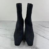 GUCCI Black GG Logo Glitter Accents Sock Boots Size 38.5