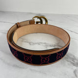 GUCCI Blue/Red/Brown GG Marmont Belt Size 80/32
