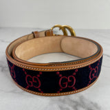 GUCCI Blue/Red/Brown GG Marmont Belt Size 80/32