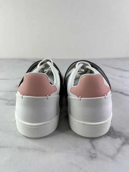 LOUIS VUITTON Women’s White Calfskin Monogram Striped Frontrow Sneakers Size 35.5 (fits US 6.5-7)
