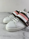 LOUIS VUITTON Women’s White Calfskin Monogram Striped Frontrow Sneakers Size 35.5 (fits US 6.5-7)