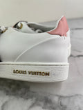 LOUIS VUITTON Women’s White Calfskin Monogram Striped Frontrow Sneakers Size 35.5 (fits US 6.5-7)
