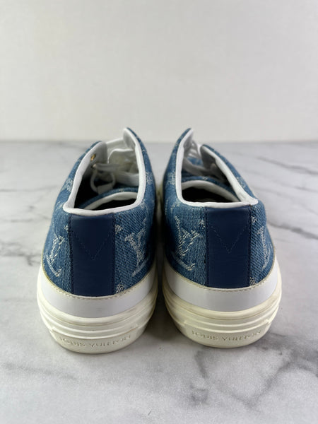 LOUIS VUITTON Bleu Jeans Blue Denim Monogram Stellar Sneakers Size 37 (fits US 8)