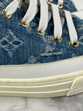 LOUIS VUITTON Bleu Jeans Blue Denim Monogram Stellar Sneakers Size 37 (fits US 8)