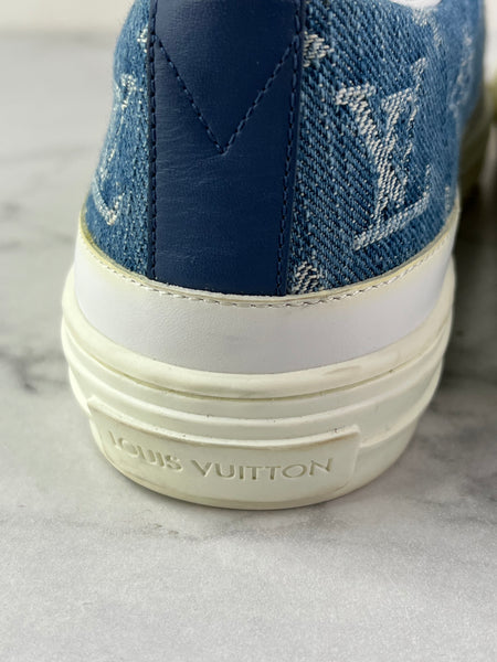 LOUIS VUITTON Bleu Jeans Blue Denim Monogram Stellar Sneakers Size 37 (fits US 8)