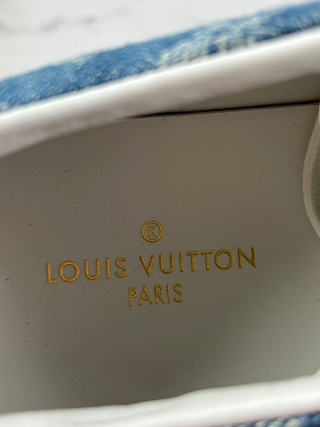 LOUIS VUITTON Bleu Jeans Blue Denim Monogram Stellar Sneakers Size 37 (fits US 8)