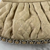 CHANEL Beige Washed Lambskin Quilted Mini Chain Around Flap Crossbody/Shoulder Bag
