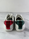 GUCCI Women’s White Calfskin Web Heart Embroidered Womens Ace Sneakers Size 35 (fits US 6)