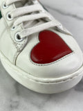 GUCCI Women’s White Calfskin Web Heart Embroidered Womens Ace Sneakers Size 35 (fits US 6)