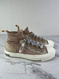 Christian Dior Nude Beige Technical Mesh Cannage Womens Walk’n Dior High Top Sneakers Size 36.5