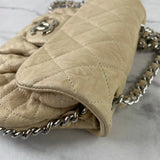 CHANEL Beige Washed Lambskin Quilted Mini Chain Around Flap Crossbody/Shoulder Bag
