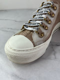 Christian Dior Nude Beige Technical Mesh Cannage Womens Walk’n Dior High Top Sneakers Size 36.5