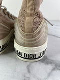Christian Dior Nude Beige Technical Mesh Cannage Womens Walk’n Dior High Top Sneakers Size 36.5