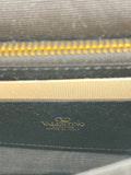 VALENTINO Black Velvet VLogo Signature Wallet Crystal Crossbody/Shoulder Bag