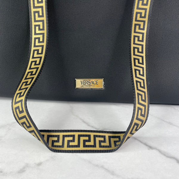 Versace Fragrances Black/Gold Large Crossbody/Shoulder Tote Bag