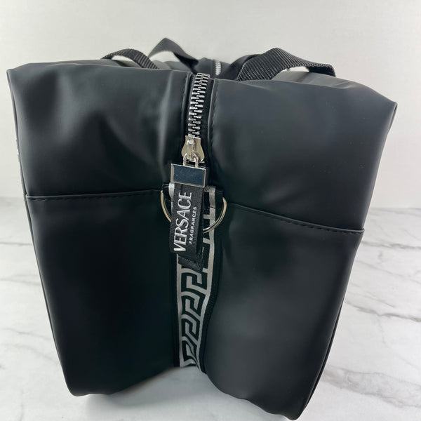 Versace Fragrances Black/Silver Large Crossbody/Shoulder Duffle Bag