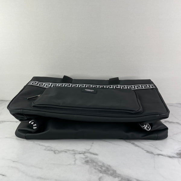 Versace Fragrances Black/Silver Large Crossbody/Shoulder Duffle Bag