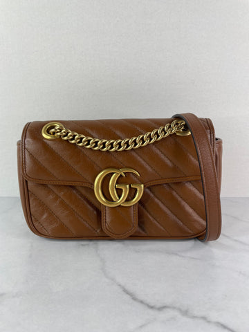 GUCCI GG Marmont Small Brown Crossbody/Shoulder Bag