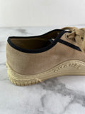CHANEL Tan/Black Velvet CC Low Top Sneakers Size 36