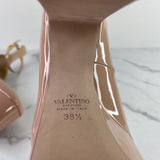 VALENTINO GARAVANI Rose Patent Tan-Go Platform Pumps Size 38.5