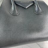 GIVENCHY Black Grained Leather Small Antigona Shoulder Bag