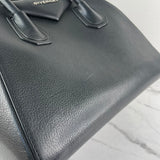 GIVENCHY Black Grained Leather Small Antigona Shoulder Bag