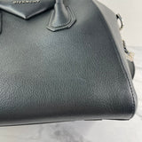 GIVENCHY Black Grained Leather Small Antigona Shoulder Bag