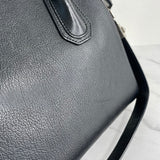 GIVENCHY Black Grained Leather Small Antigona Shoulder Bag