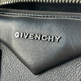 GIVENCHY Black Grained Leather Small Antigona Shoulder Bag