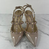 Valentino Nude/Pink (Poudre) Patent Leather Rockstud Caged Pumps Size 39