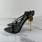 TOM FORD Black/Gold Padlock sandals Size 38.5