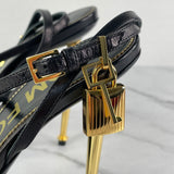 TOM FORD Black/Gold Padlock sandals Size 38.5