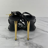 TOM FORD Black/Gold Padlock sandals Size 38.5