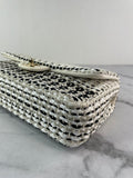 CHANEL Medium Classic Black/White Tweed Woven Single Flap Bag