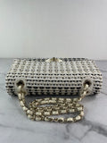CHANEL Medium Classic Black/White Tweed Woven Single Flap Bag