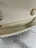 CHANEL Medium Classic Black/White Tweed Woven Single Flap Bag