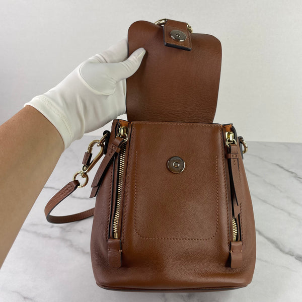 CHLOE Tan Brown Suede Calfskin Mini Faye Backpack/Shoulder Bag