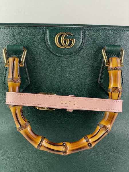 GUCCI Dark Green Diana Medium Tote Shoulder Bag