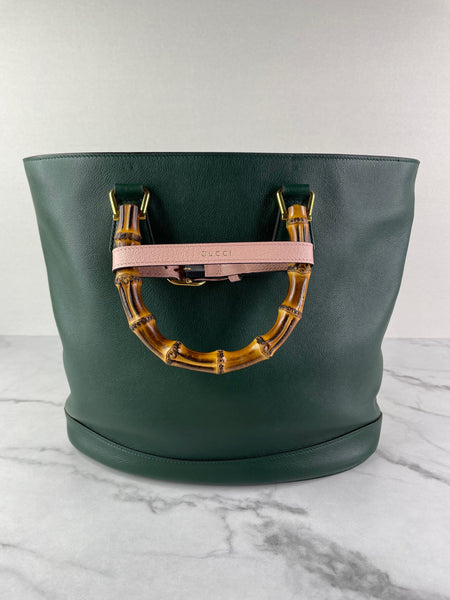 GUCCI Dark Green Diana Medium Tote Shoulder Bag