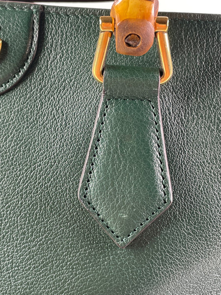 GUCCI Dark Green Diana Medium Tote Shoulder Bag