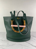 GUCCI Dark Green Diana Medium Tote Shoulder Bag