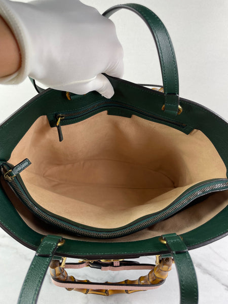 GUCCI Dark Green Diana Medium Tote Shoulder Bag