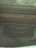 CHRISTIAN DIOR Dark Green (Vert Sapin) Grained Calfskin Saddle Bag with Strap