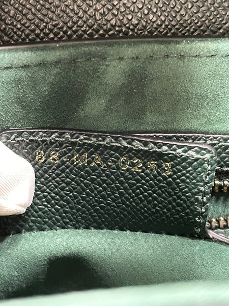 CHRISTIAN DIOR Dark Green (Vert Sapin) Grained Calfskin Saddle Bag with Strap