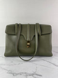 CELINE Dark Olive Grained Calfskin Medium Soft 16 Shoulder Bag