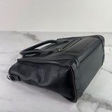 CELINE Black Drummed Calfskin Nano Luggage Crossbody/Shoulder Bag