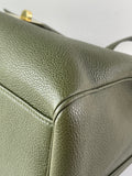 CELINE Dark Olive Grained Calfskin Medium Soft 16 Shoulder Bag
