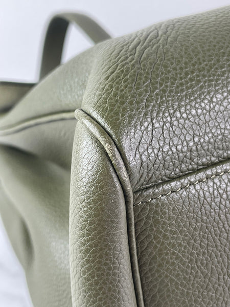 CELINE Dark Olive Grained Calfskin Medium Soft 16 Shoulder Bag