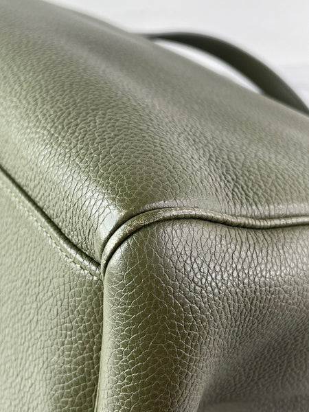 CELINE Dark Olive Grained Calfskin Medium Soft 16 Shoulder Bag