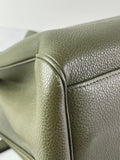 CELINE Dark Olive Grained Calfskin Medium Soft 16 Shoulder Bag